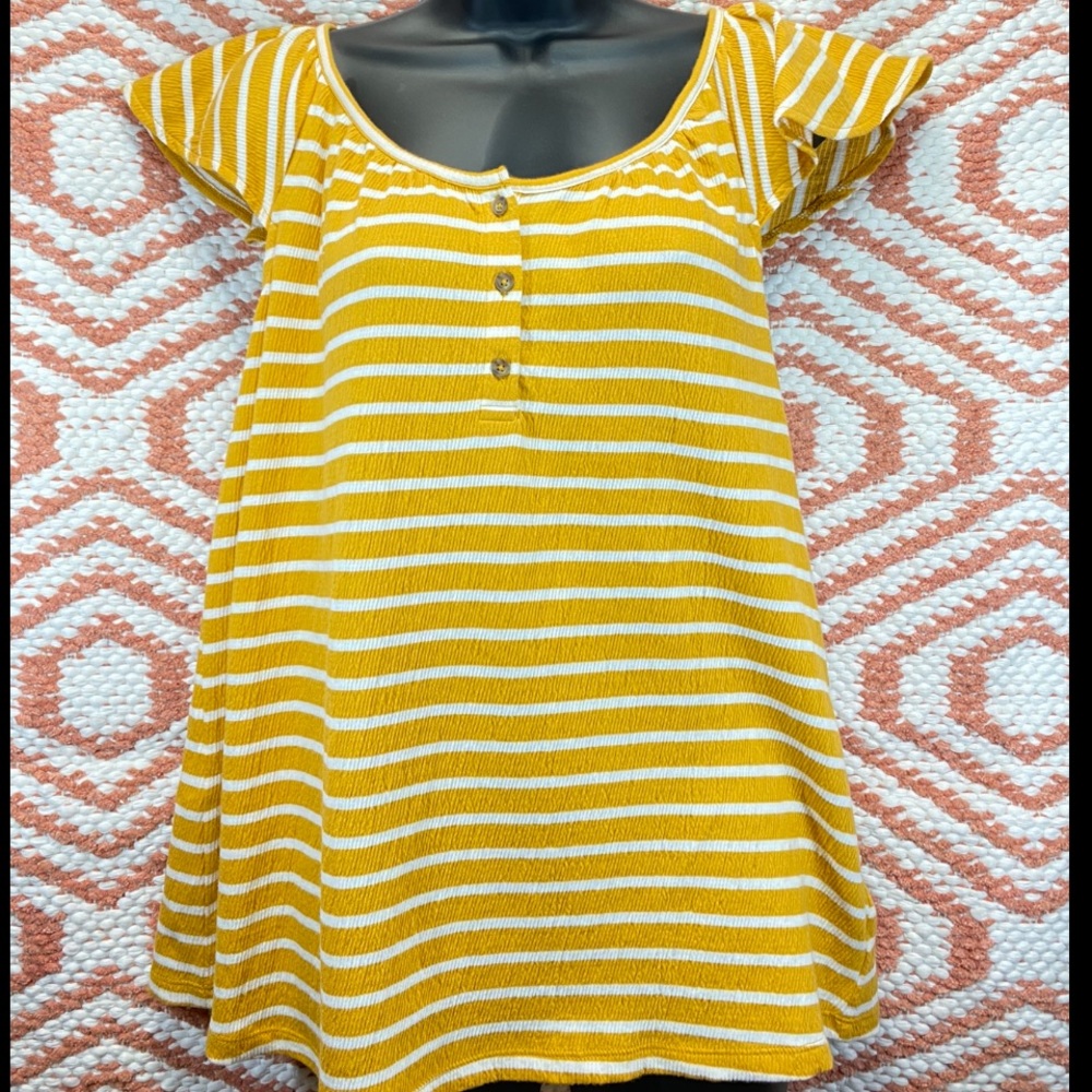 Old Navy Yellow Striped Blouse